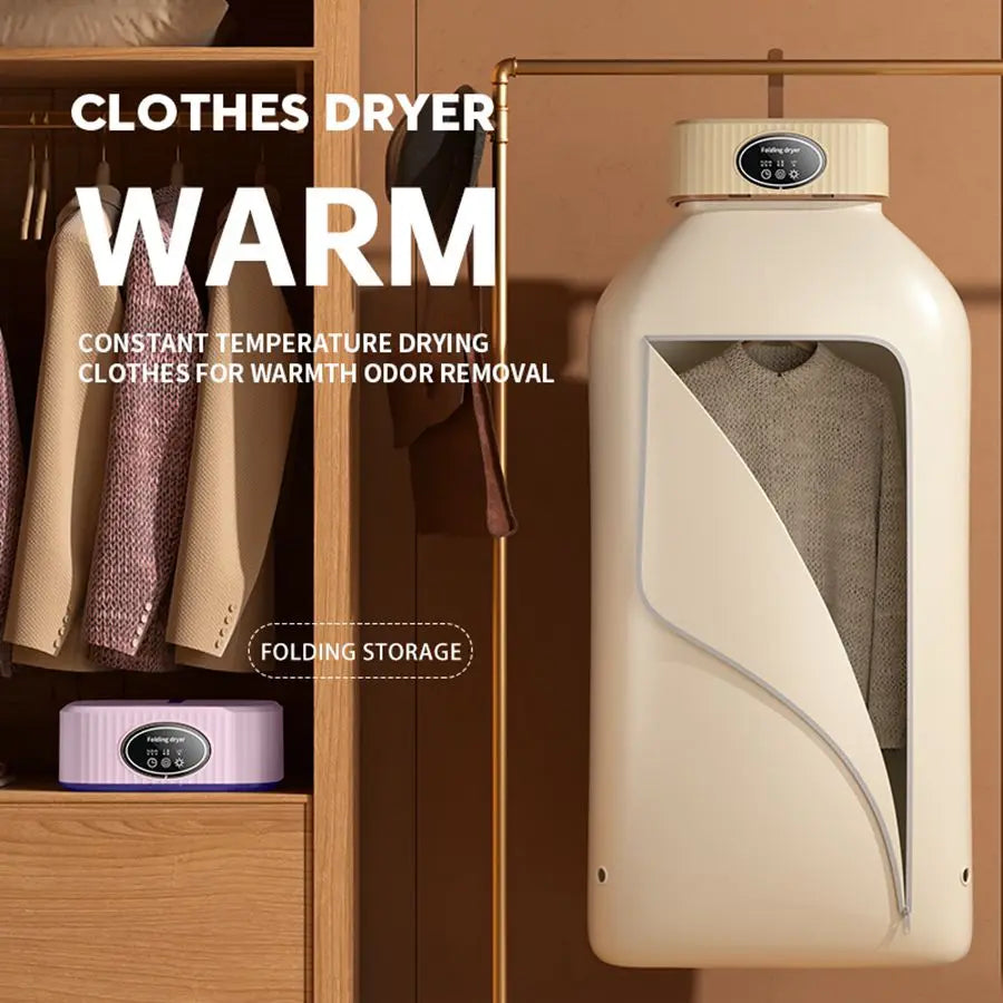 600W Folded Electric Clothes Dryer Smart Drying Rack Hang Dryer Machine Portable Travel Warm Air Dryer with Timing 220V for Home