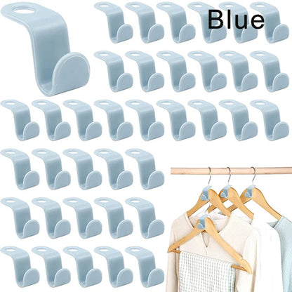 10/5Pcs Clothes Hanger Hooks Space Saving Closet Connector Hook Cascading Hanger Plastic Extender Clips Wardrobe Coat Organizer